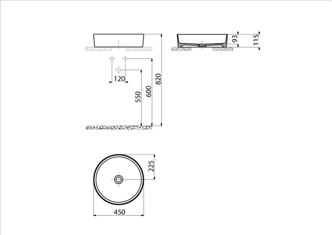 Creavit LP145-00CB00E-0000 - technische tekening