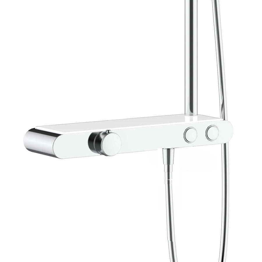 ALONI Thermostatische Douchekraan met planchet Chroom Wit