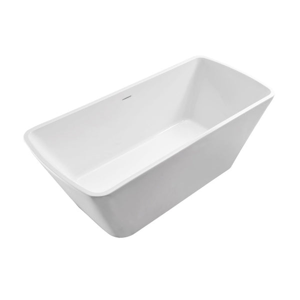 Baignoire autoportante Larx 170 x 78 cm acrylique brillant blanc avec bonde brillant blanc