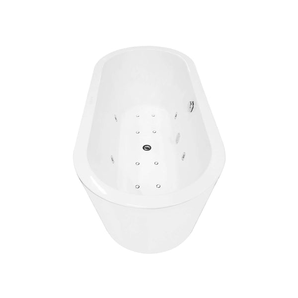 Libero Baignoire îlot Whirlpool Wiesbaden 170x80x59 cm Inclusief Afvoer Blanc