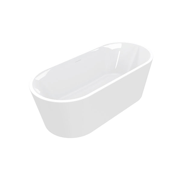 Baignoire autoportante Libero 178 x 80 cm acrylique blanc brillant avec bonde blanc brillant