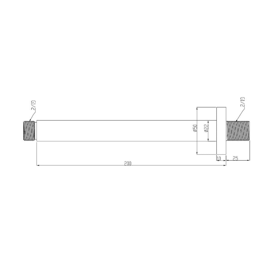 Luxus Runde Deckenmontage Duscharm Wiesbaden 20 cm Matt Schwarz