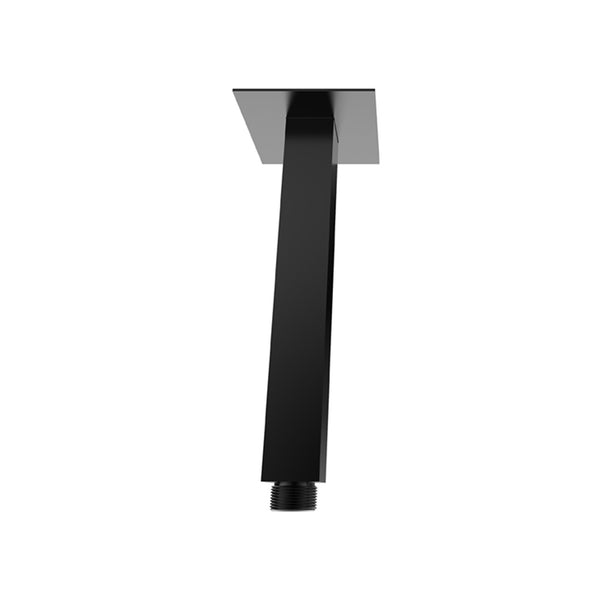 Luxe Support de Douche Carré à Montage Plafond Wiesbaden 20 cm Mat Noir