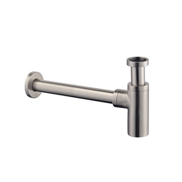 Luxe bec siphon Wiesbaden avec tuyau mural et rosace en inox/RVS