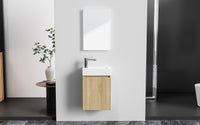 ALONI MIKARO TOILETMEUBELONDERKAST - 1 DEUR - OMKEERBAAR - GREEPLOOS - SOFT CLOSE - 40X50X22,3 CM - LICHT EIKEN