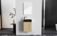 ALONI MIKARO TOILETMEUBELONDERKAST - 1 DEUR - OMKEERBAAR - GREEPLOOS - SOFT CLOSE - 40X50X22,3 CM - LICHT EIKEN