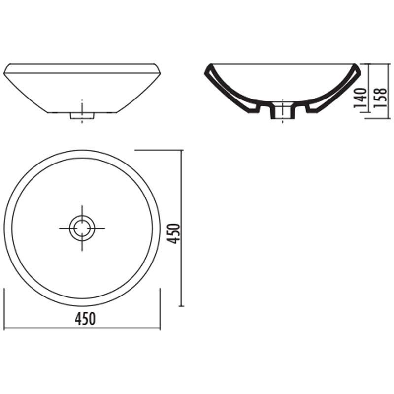 Creavit MN045-00CB00E-0000 - technische tekening