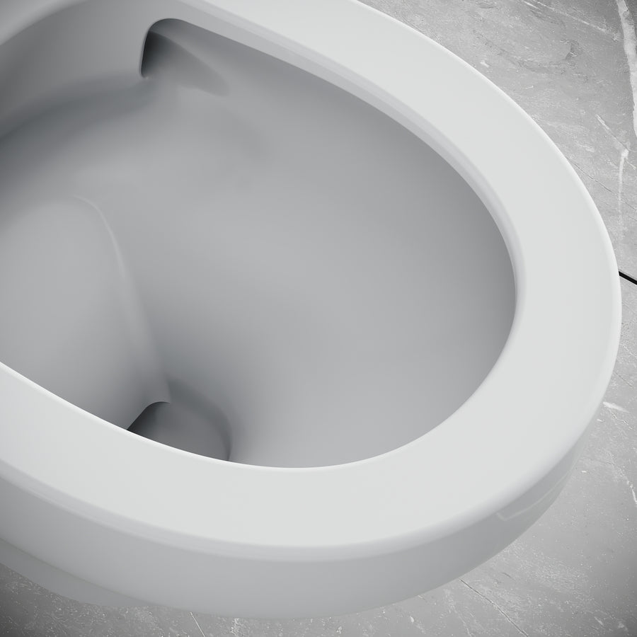 CREAVIT Ness Hangtoilet - Tornado Flush - Randloos - zonder Zitting - Glanzend Wit