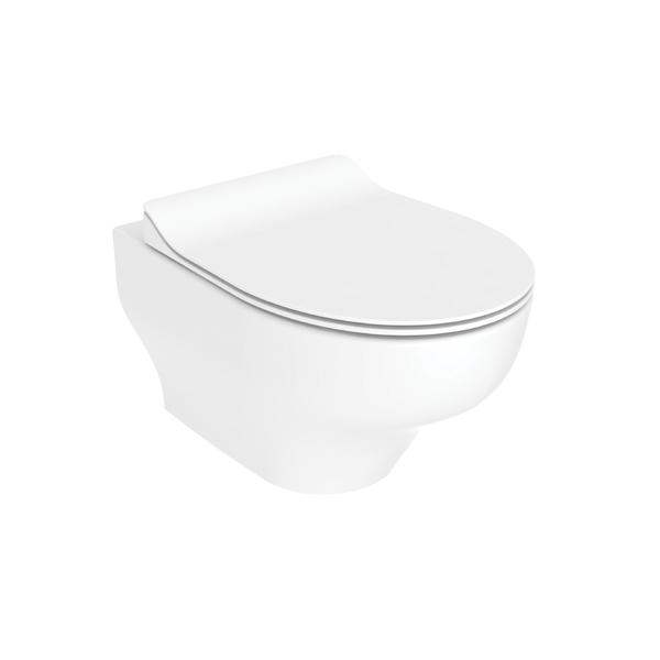 CREAVIT NESS HANGTOILET MET BIDET - TORNADO FLUSH - RANDLOOS - ZONDER ZITTING - GLANZEND WIT