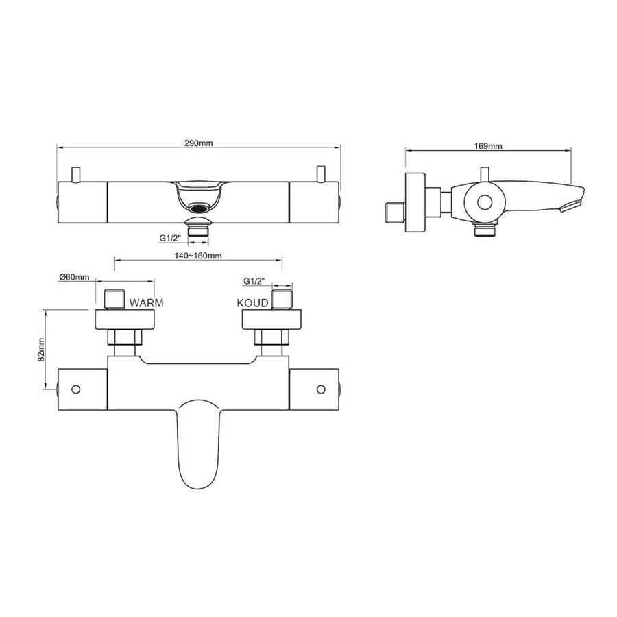 Thermostat de baignoire Wiesbaden Caral Chrome