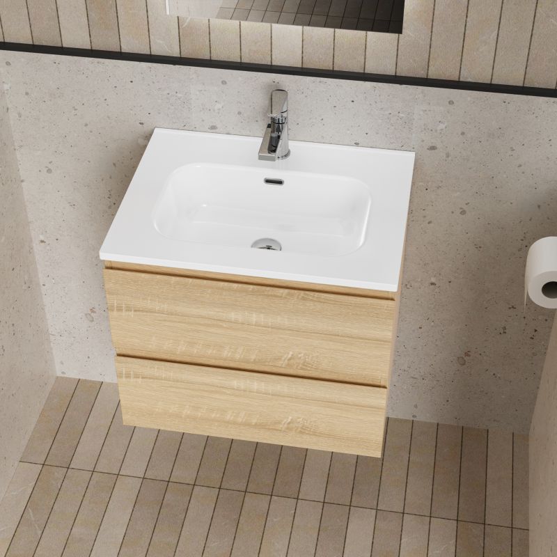 ALONI LIVA BADKAMERMEUBELSET COMPLEET - MET ONDERKAST - MET WASTAFEL - MET LED SPIEGEL - 60CM - EIK - detailafbeelding