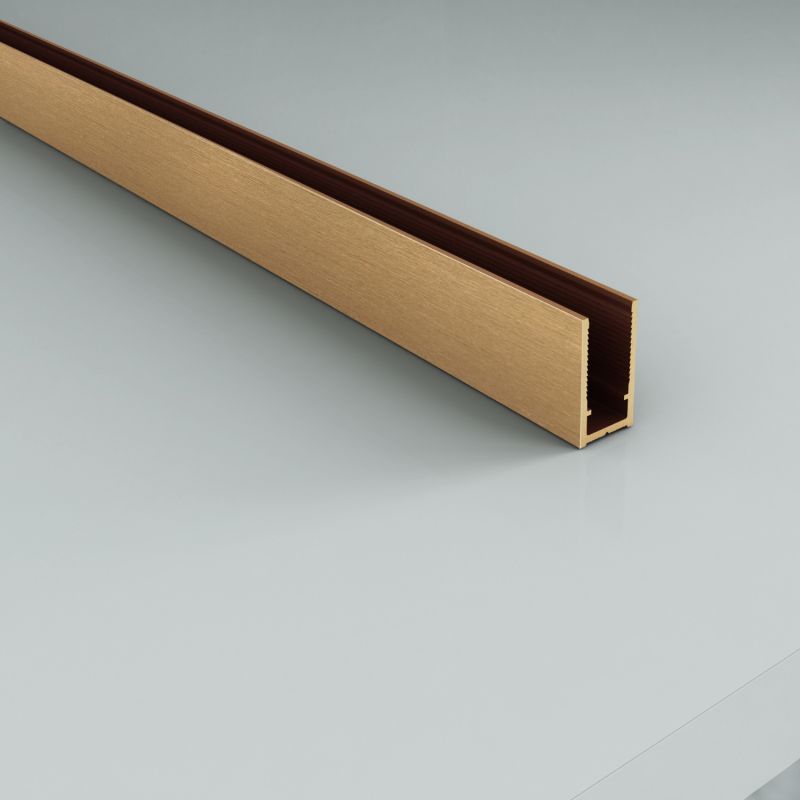 ALONI MUURPROFIEL VOOR DOUCHEWAND - 200 CM - BRUIN BRONS - detailafbeelding