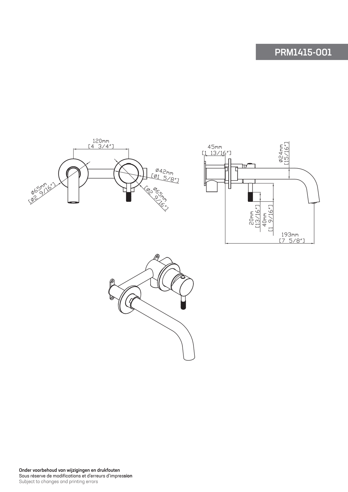 Aloni PRM1415-001 - doğrulanmış teknik çizim