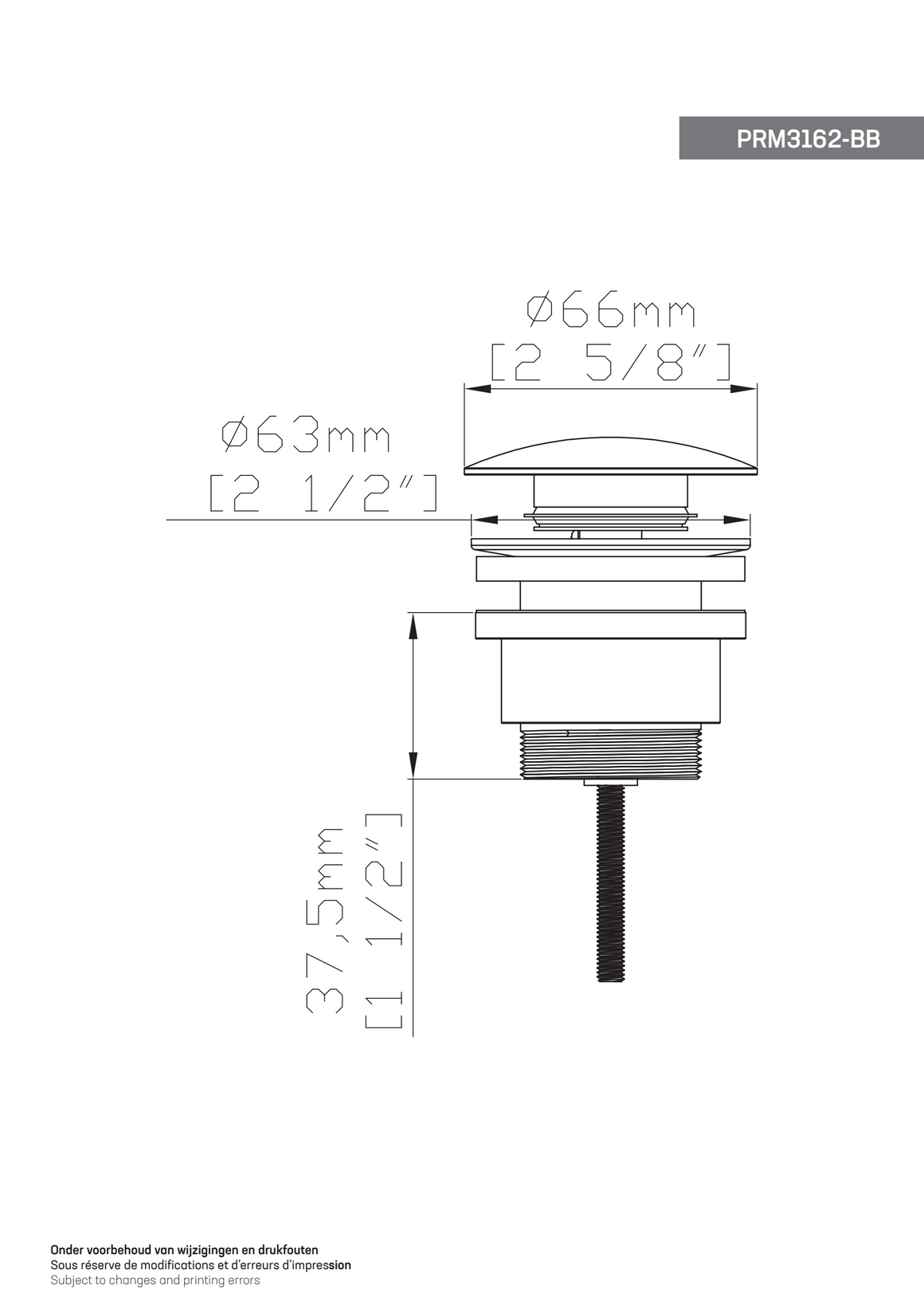 Aloni Uniforma afvoerplug click waste bruin brons detailfoto