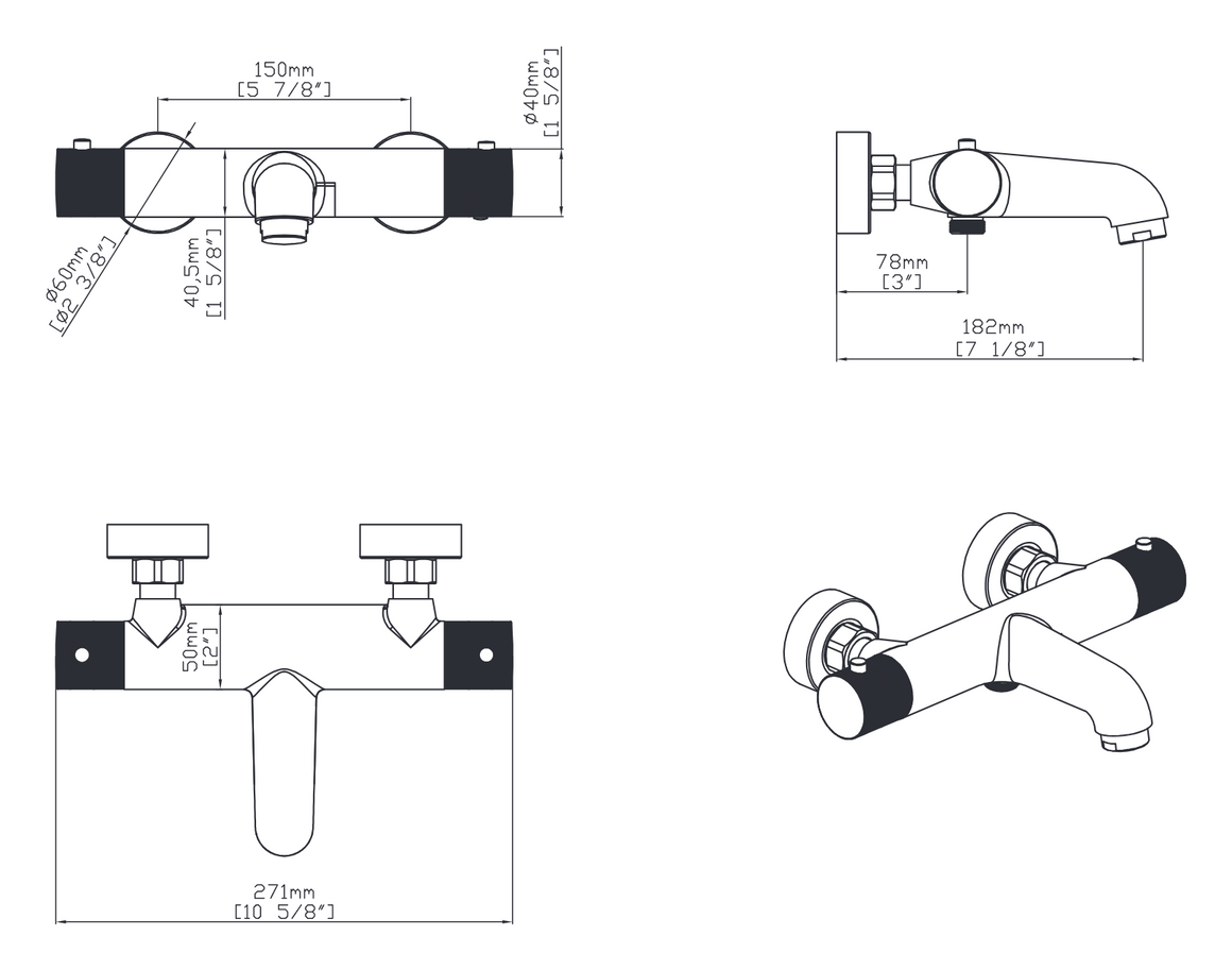 Aloni Stria badthermostaat opbouw technische tekening