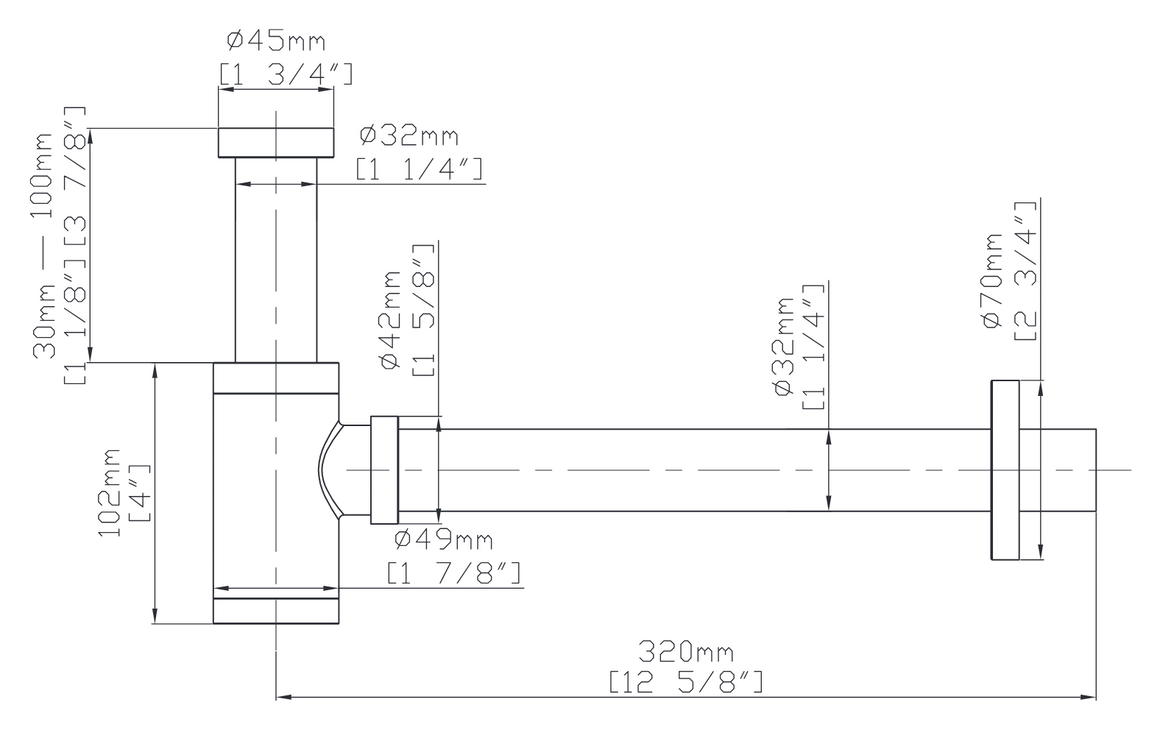 Aloni Uniforma sifon technische tekening