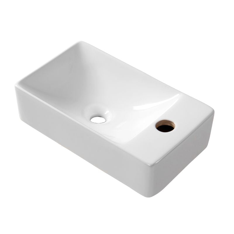 ALONI ESSI FONTEINSET COMPLEET - MET FONTEIN RECHTS, KRAAN, AFVOERPLUG EN SIFON - GLANZEND WIT - CHROOM - detailafbeelding