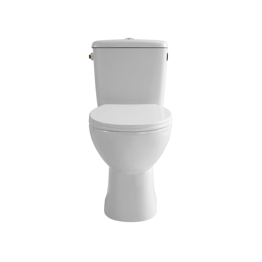 ALONI Pro Duoblok - staand Toilet - Randloos - P-trap - Muuruitlaat - met Reservoir - met Spoelmechanisme - Dubbele Spoelfunctie 4/6L - met Zitting - softclose - quick release - 39X73X67 Cm - Wit