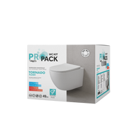 ALONI PRO HANGTOILET - TORNADO FLUSH - RANDLOOS - MET ZITTING - DUROPLAST - SOFT CLOSE - QUICK RELEASE - COMPACT 49 CM - 36X32X49 CM - MAT WIT