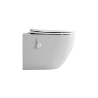 ALONI PRO HANGTOILET MET BIDET - TORNADO FLUSH - RANDLOOS - MET BIDETKRAAN KOUD EN WARM WATER - MET ZITTING - 52,5CM - MAT WIT