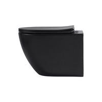 ALONI PRO HANGTOILET - TORNADO FLUSH - RANDLOOS - MET ZITTING - DUROPLAST - SOFT CLOSE - QUICK RELEASE - COMPACT 49 CM - 36X32X49 CM - MAT ZWART