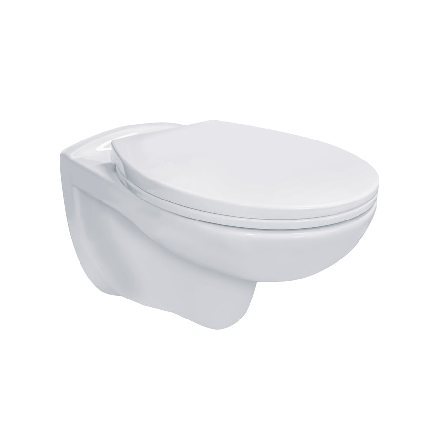 ALONI Pro Hangtoilet - Randloos - met Zitting - Thermoplast (pp) - Soft Close - quick release - 35,5X41X54,5 Cm - Glanzend Wit