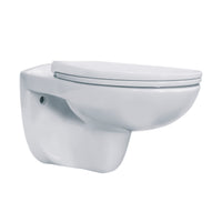 ALONI PRO HANGTOILET - RANDLOOS - MET ZITTING - THERMOPLAST (PP) - SOFT CLOSE - QUICK RELEASE - 35,5X41X54,5 CM - GLANZEND WIT