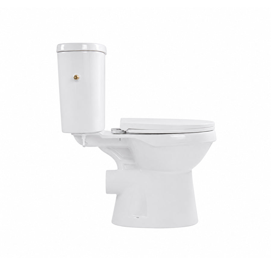 Aloni PRO5027 Duoblok - Staand Toilet met Bidet - Randloos - P-Trap - Muuruitlaat - met Reservoir - met Spoelmechanisme