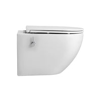 ALONI PRO HANGTOILET MET BIDET - RANDLOOS - MET BIDETKRAAN KOUD EN WARM WATER - MET ZITTING - 52,5CM - GLANZEND WIT