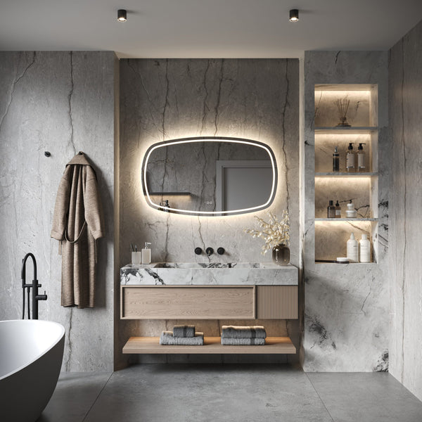 Hipp Design Phantom 007 ovale spiegel met directe en indirecte verlichting en verwarming