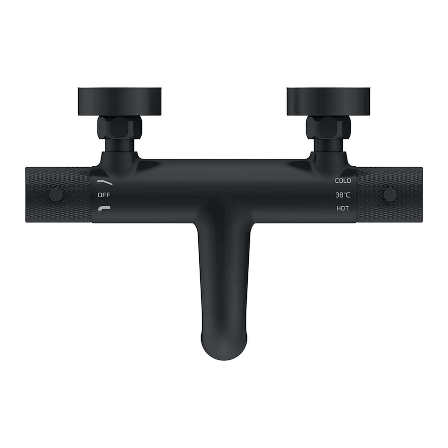 Ribbd Badmengkraan Thermostatisch Wiesbaden met 15 cm Hartafstand Mat Zwart