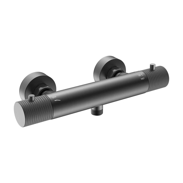 Mitigeur thermostatique de douche cannelé Wiesbaden en Gunmetal
