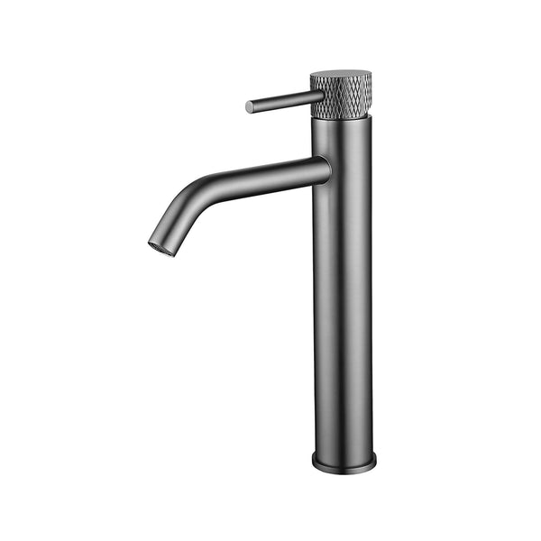 Robinet mitigeur de lavabo à montage apparent Wiesbaden XL à bec haut bronze côtelé