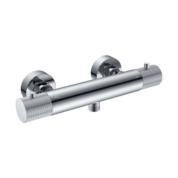 Mitigeur thermostatique de douche cannelé entraxe 15 cm chrome