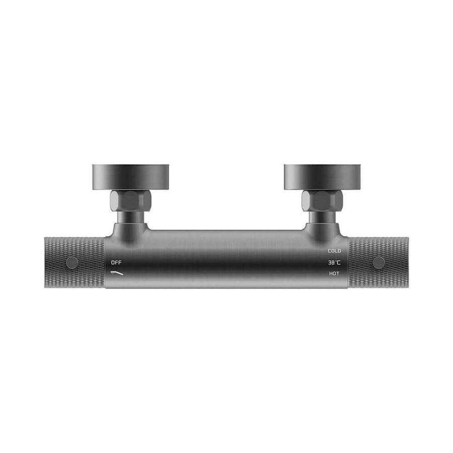 Ribbd thermostatische douchemengkraan hartafstand 15 cm gunmetal PVD