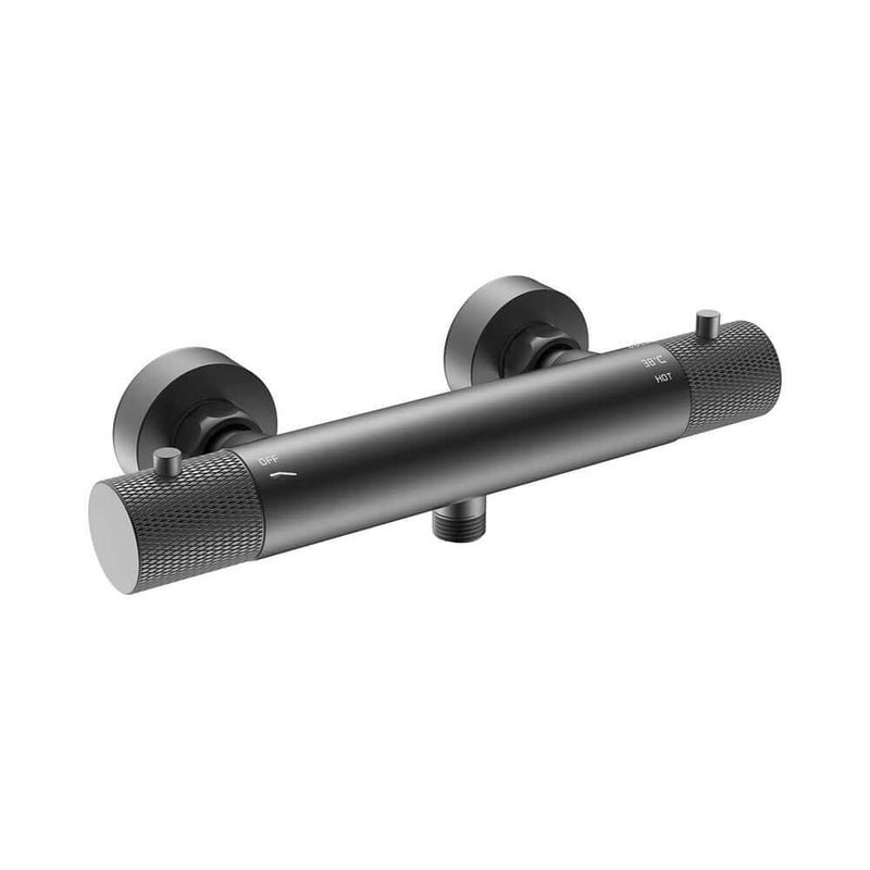 Ribbd thermostatische douchemengkraan hartafstand 15 cm gunmetal PVD
