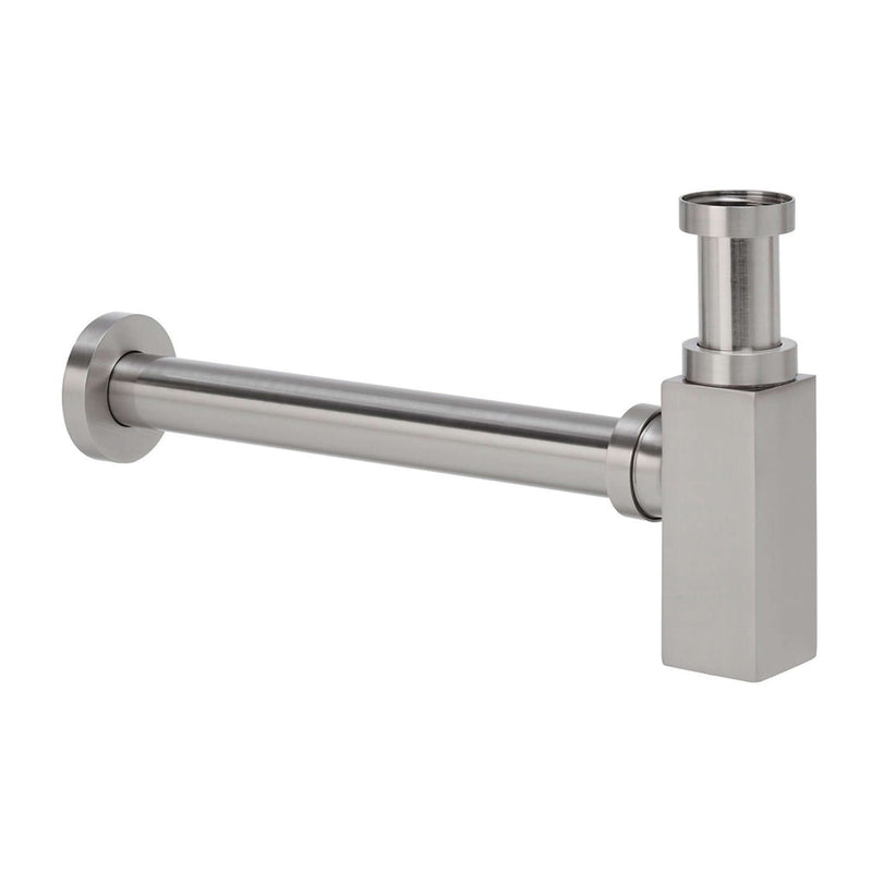 Siphon rombo carré 5/4" x 32 mm acier brossé