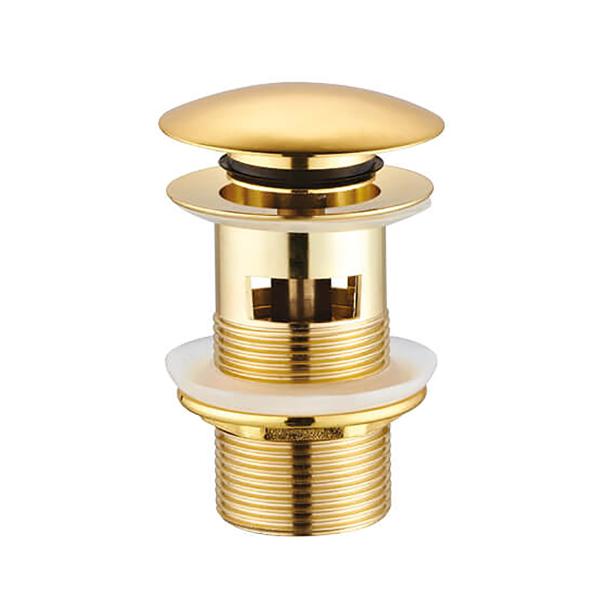 CREAVIT afvoerplug - Click Waste 5/4" - met overloop - Glanzend Goud