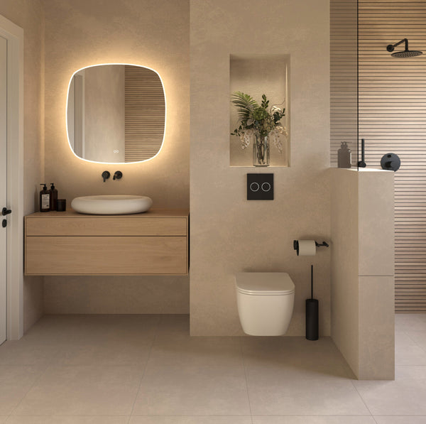 Deens Gelijkzijdige Ovale Spiegel met Directe en Indirecte LED-Verlichting Rondom - Hipp Design