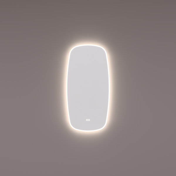 Hipp Design SPV 19001 Deens ovaal verticale spiegel met directe en indirecte verlichting en verwarming