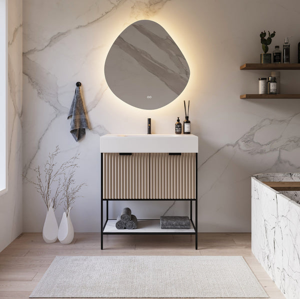 Organische Ronde Spiegel met Indirecte LED-Verlichting Rondom - Hipp Design