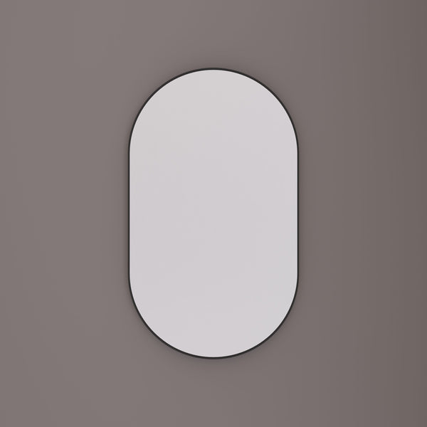 Hipp Design SPV 8600 BLI toiletspiegel ovaal-recht met mat zwart industrieel metalen frame