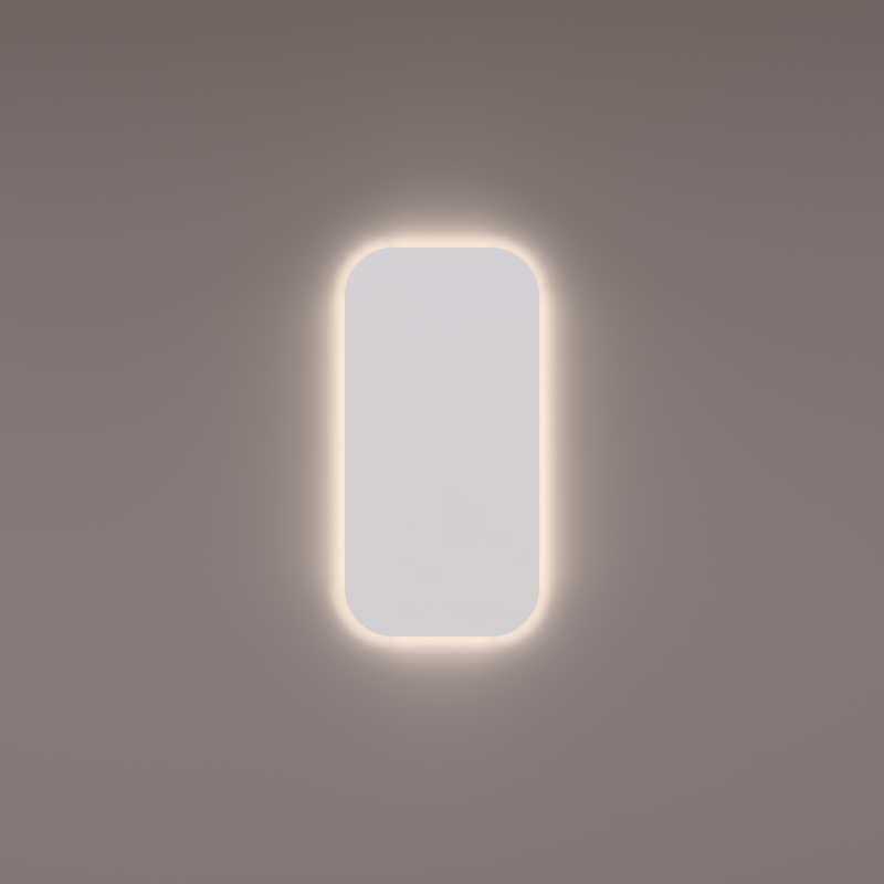 HIPP Design spiegel SPV B01-40 verticaal afgerond indirecte LED verlichting 40x80x3cm met spiegelverwarming en dimmer