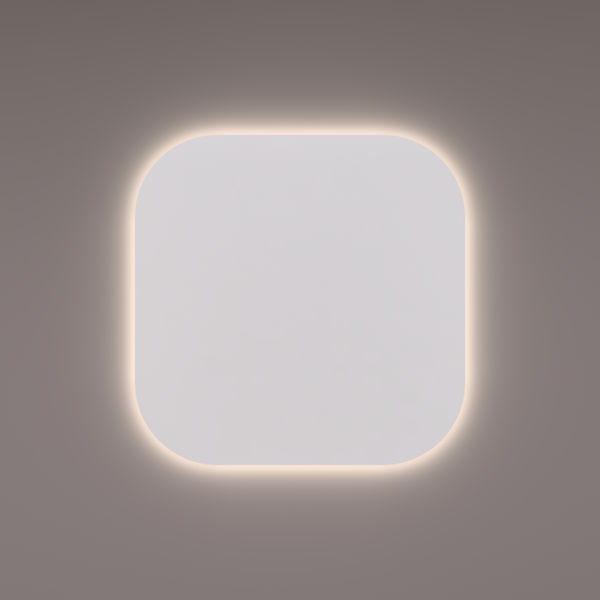 Hipp Design SPV B01 afgeronde vierkante spiegel met LED verlichting en verwarming