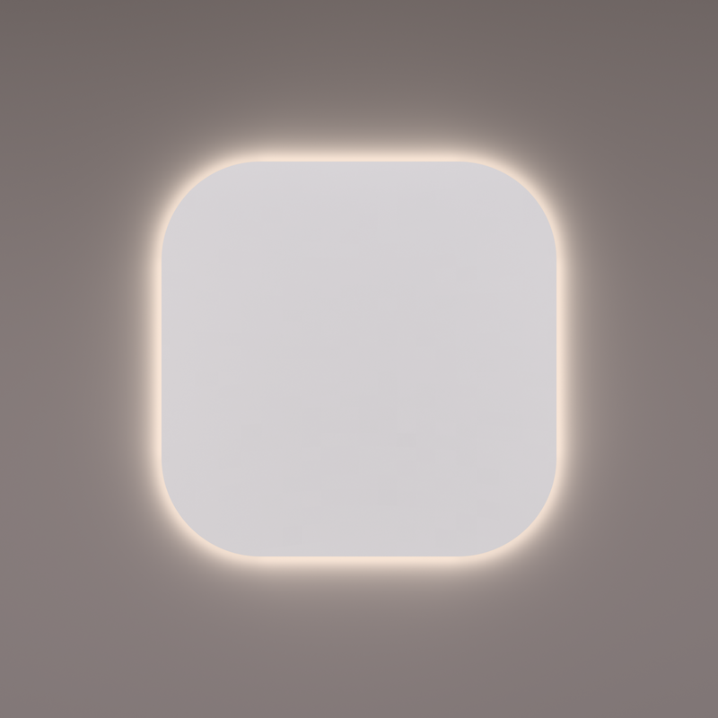 Hipp Design SPV B01 afgeronde vierkante spiegel met LED verlichting en verwarming