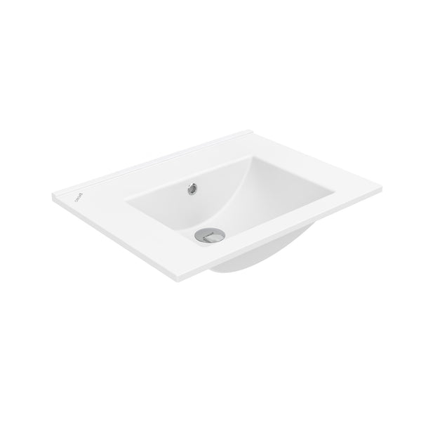 Su Wastafel - 1 Wasbak - zonder Kraangat - Keramiek - 60 × 45 cm - Glanzend WIT