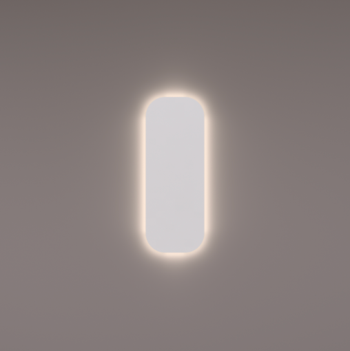 Hipp Design SPV T03 rechthoekige toiletspiegel met afgeronde hoeken en indirecte LED verlichting
