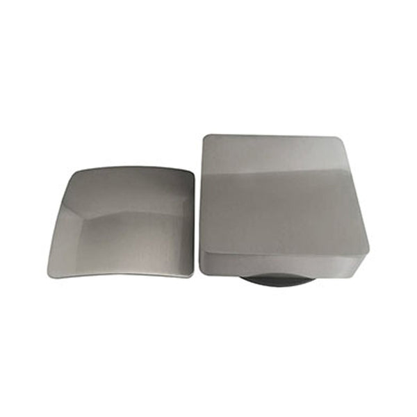 Ensemble bouton/bouchon trop-plein de baignoire + fonction de remplissage carré acier brossé