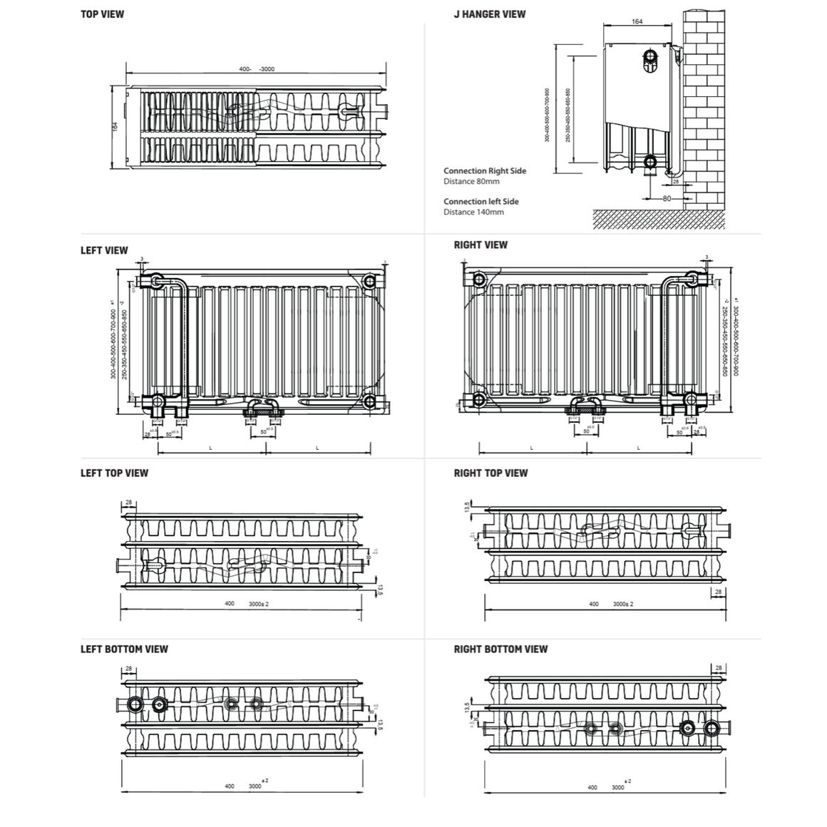STELRAD BEL8 T33 paneelradiator – Middenaansluiting