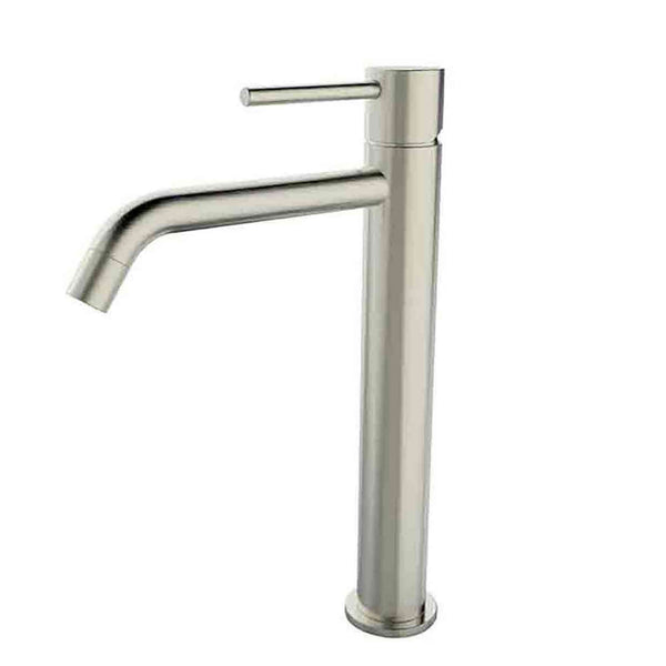 Style XL Robinet de lavabo haut 19,5 cm 1 poignée acier brossé Wiesbaden